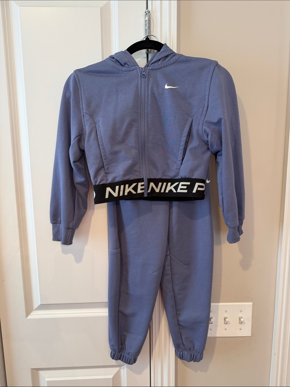 Nike Kids Lavender Cropped Hoodie & Joggers Set